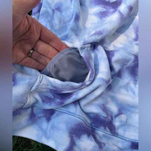 Athleta G!RL Hoodie Tie-Dye Hooded Sweatshirt Girls XL 14 Purple Blue White - Picture 6 of 16
